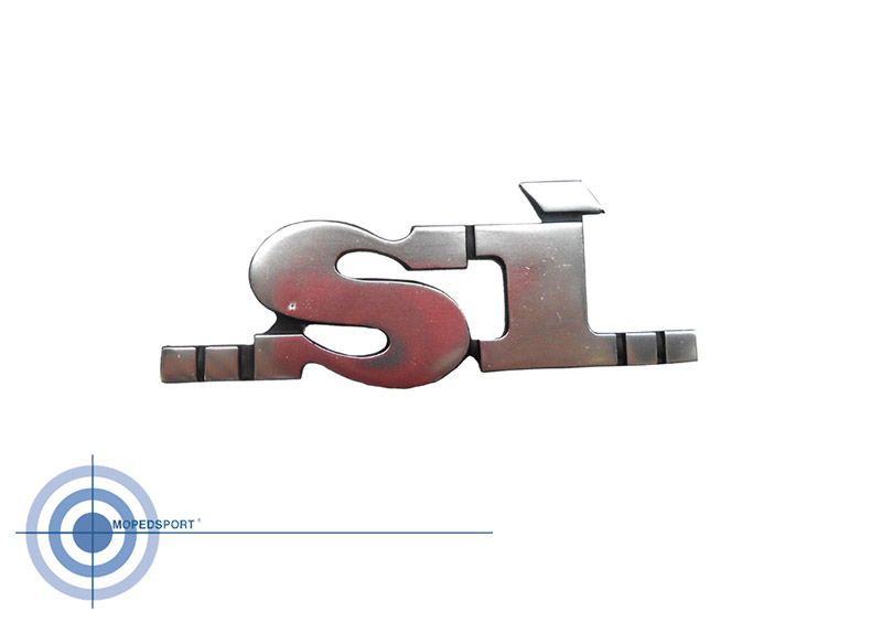 Aluminium 'si' embleem voor Piaggio SI en Vespa S