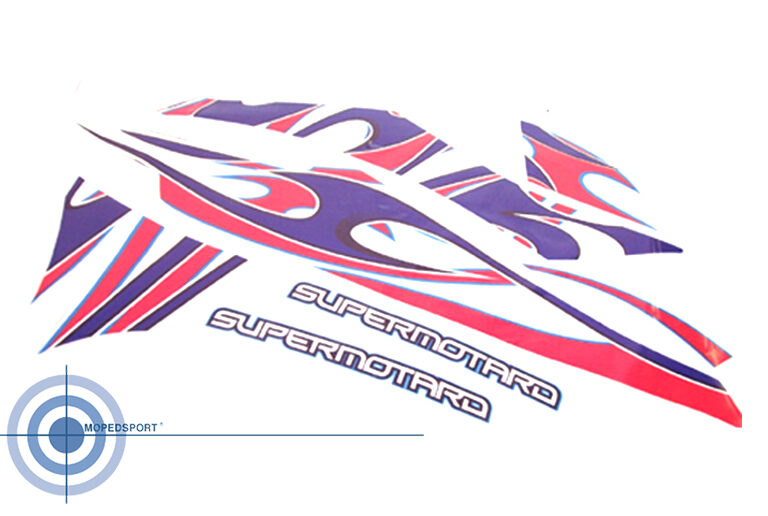 DERBI Transferset,Stickers Deco Blauw/Rood, Transparant Stickerset