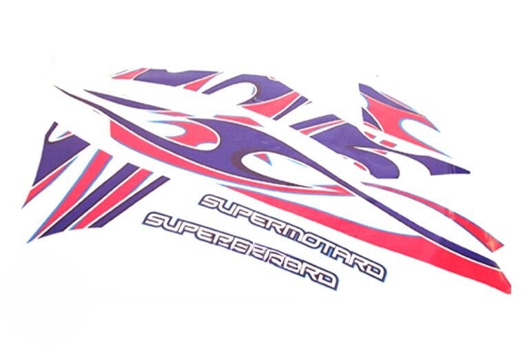 Derbi transferset,stickers deco blauw/rood, transparant stickerset
