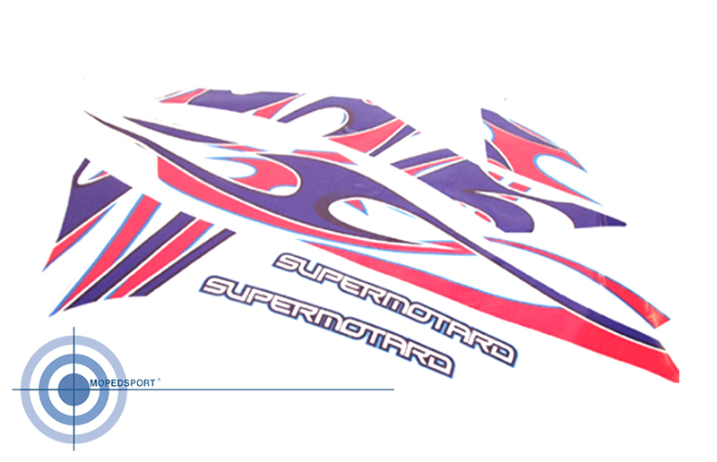 DERBI Transferset,Stickers Deco Blauw/Rood, Transparant Stickerset