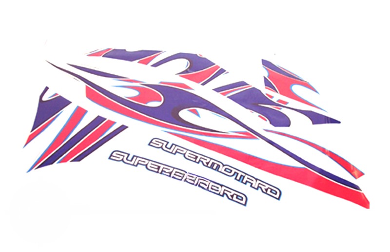 Derbi transferset,stickers deco blauw/rood, transparant stickerset
