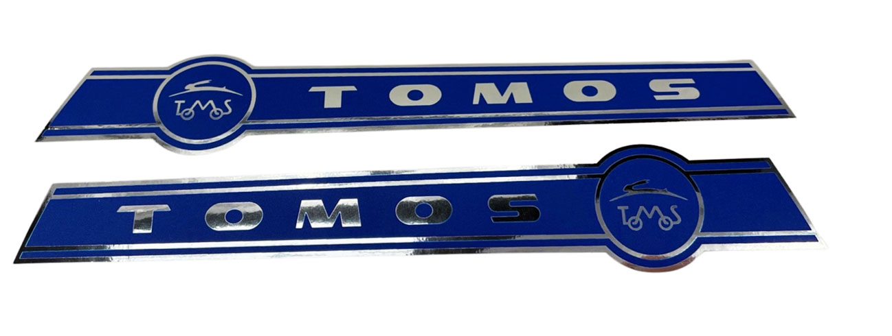 Tomos Stickerset Tomos Chroom / Blauw 210 X 34mm
