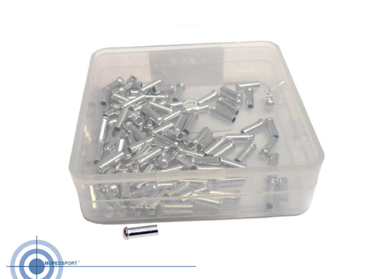 Aluminium anti-rafelnippels 1,2-2,6 mm set van 100 voor binnenkabels