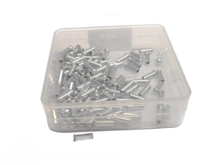 Aluminium anti-rafelnippels 1,2-2,6 mm set van 100 voor binnenkabels