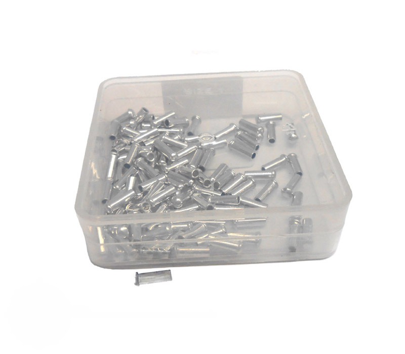 Aluminium anti-rafelnippels 1,2-2,6 mm set van 100 voor binnenkabels