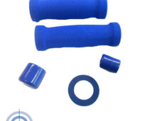 Blauwe foam handvatset 22/24mm voor brommer en scooter