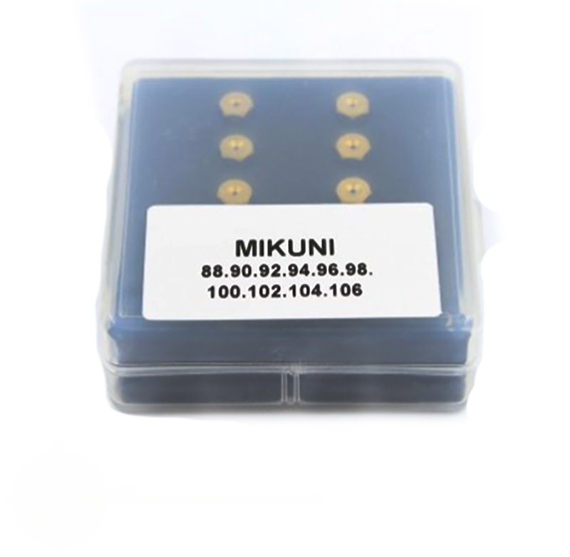Mikuni sproeier set 88 - 106 niet voor originele Mikuni carburateur. past op 10 en 16mm reproductie carburateur Mikuni.