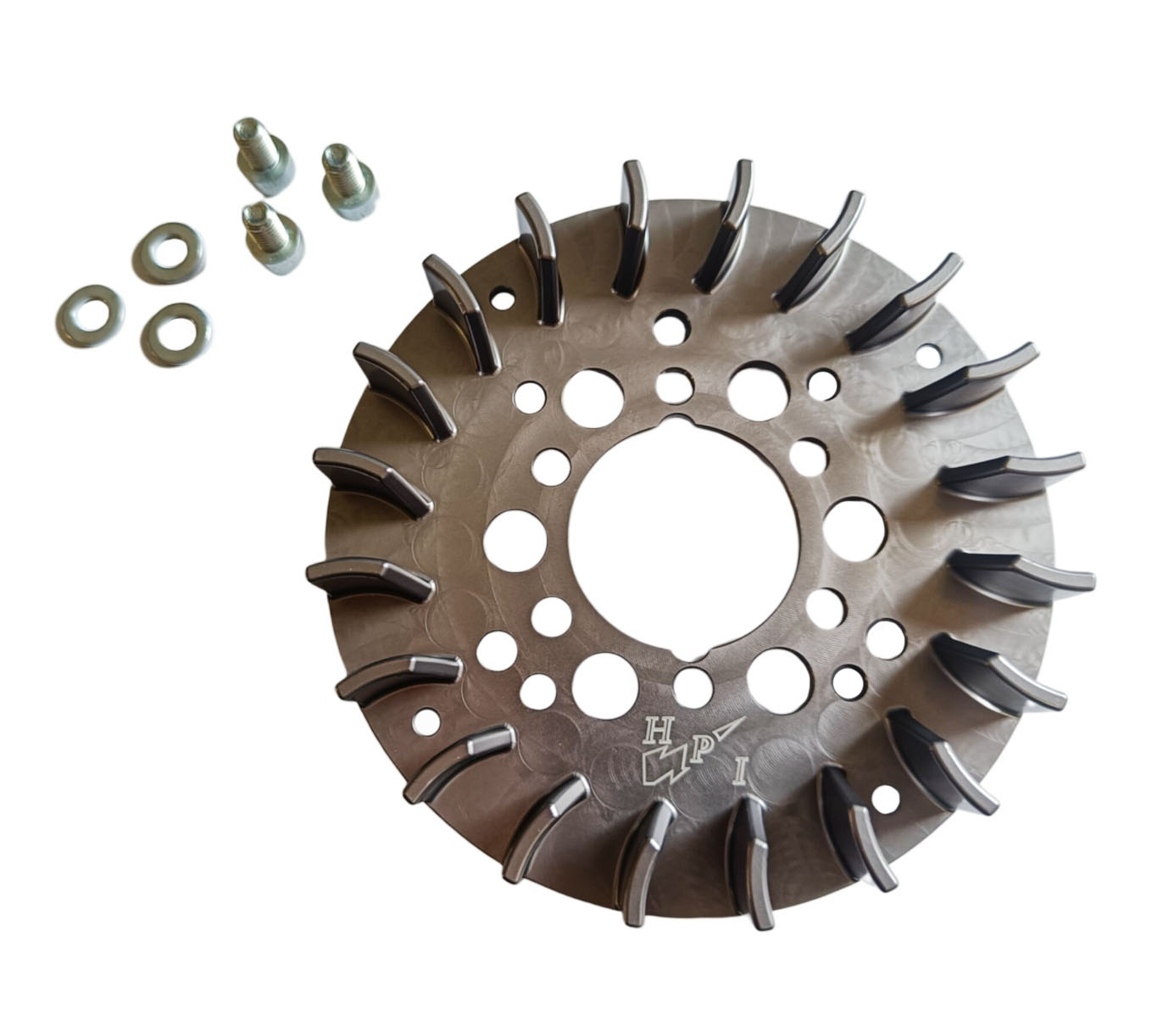 Kreidler / Bromfiets Hpi 2-ten Koelfan / Schoeprad / Fan 116mm Buitendiameter Aluminium Voor Geforceerde Koeling Kreidler / Bromfiets 517 / 529 / 530
