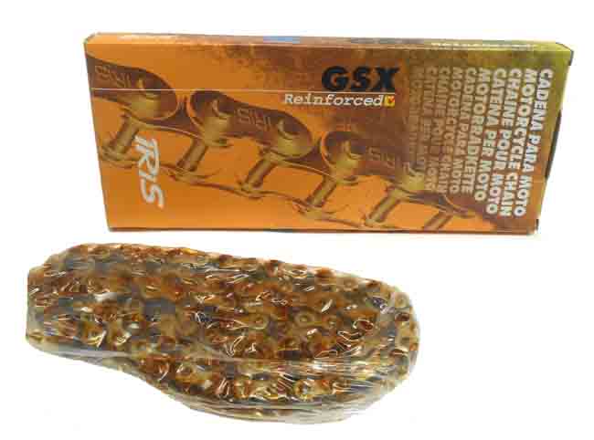 Iris GSX aandrijfketting 415 100 schakels goud voor Puch Maxi