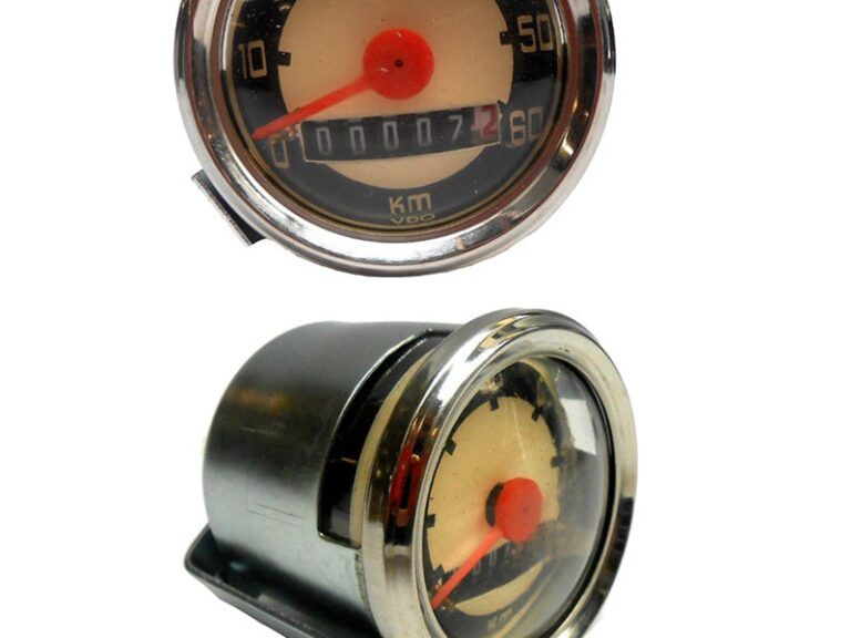 Kilometerteller 48mm 60 km/h zwarte wijzerplaat voor Puch Maxi cockpit