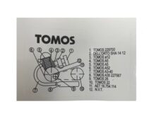 Tomos A52 model identificatiesticker zwart-wit 60x40mm framesticker