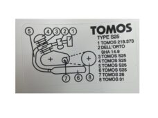 Tomos S25 identificatie sticker 63x35mm voor frame