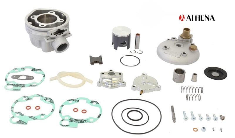 Minarelli AM6 Athena cilinder. kit new power valve system pneumatic 80cc 50mm spec.membr cilinder+zuiger+kop nieuw systeem - hydr P40013010005