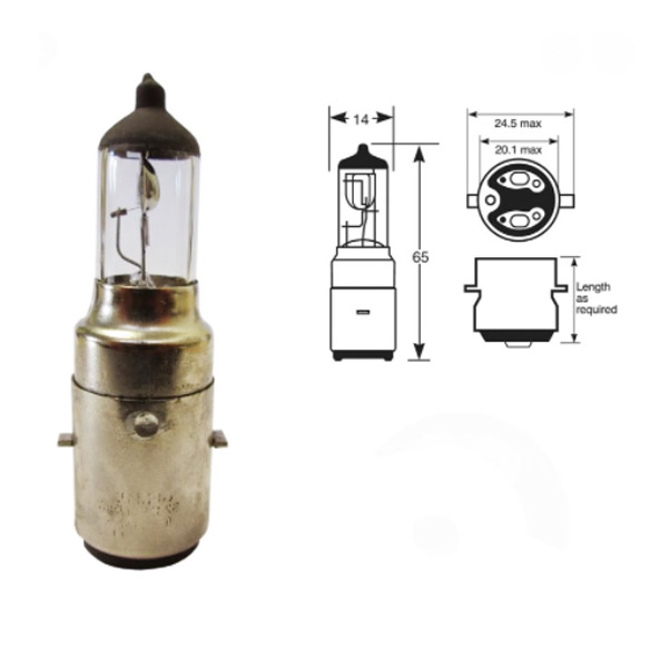 UNIVERSEEL Lamp 12v 25/25W BA20D Halogeen per stuk