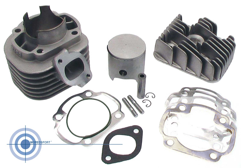 SACHS RS 504/503 Cilinder + zuiger 38mm 50cc - lange slag - 14mm zuigerpen - Parmakit 64260.00 3 + 4 versnellingen
