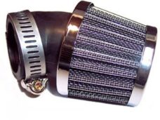 Universeel Puch Maxi powerfilter/luchtfilter 45 gr. 28mm zwart/ chroom