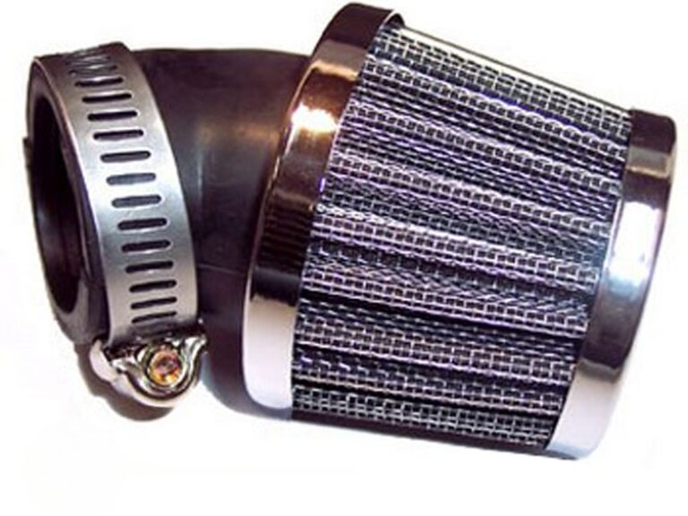 Universeel Puch Maxi powerfilter/luchtfilter 45 gr. 28mm zwart/ chroom