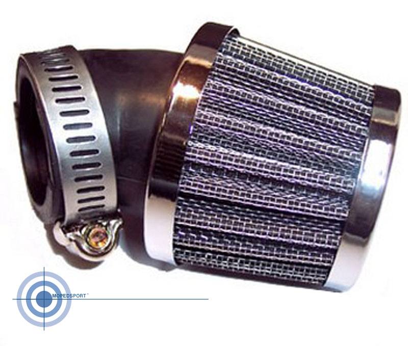 UNIVERSEEL PUCH MAXI Powerfilter/luchtfilter 45 gr. 28mm zwart/ chroom