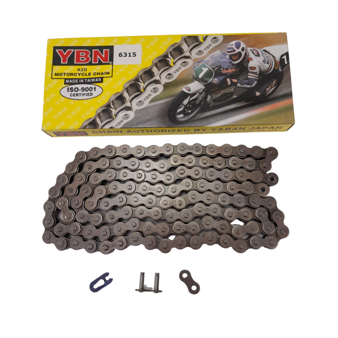Aandrijfketting 420 122 schakels voor Kreidler Florett en Yamaha brommer