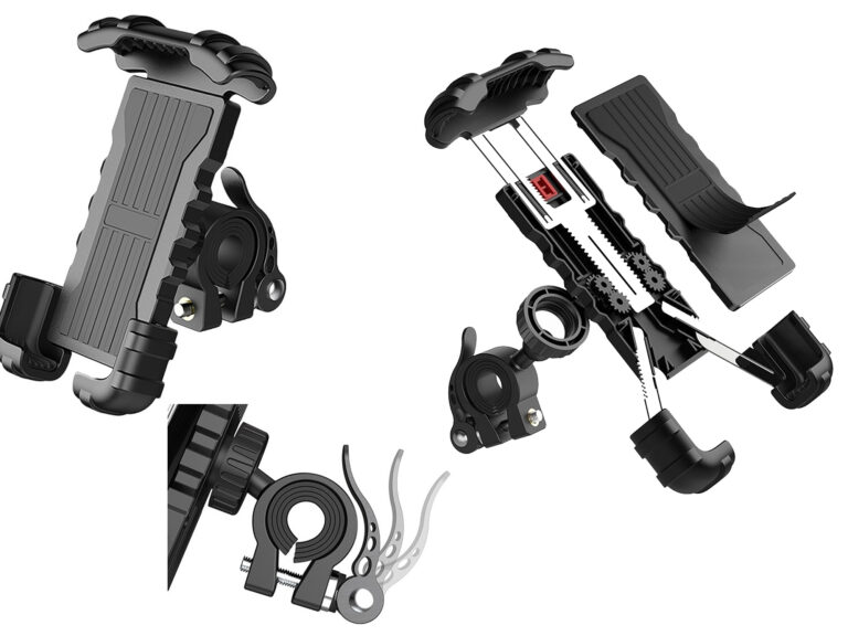 UNIVERSEEL Telefoonhouder uitschijfbaar met veiligheidsslot - bevestiging op stuurbuis diameter 15 - 30mm - geschikt voor alle smartphones van 4.7 tot 6.8 inch en 15mm dik - 360 graden rotatie - voor navigatie / GPS snelheid - APPLE / SAMSUNG / NOKIA / MOTOROLA - FIETS / BROMFIETS / MOTOR