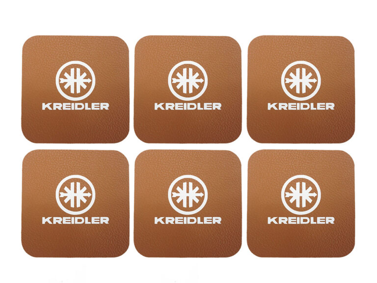 Kreidler Onderzetters Set 6 Stuks Nepleer Cognac - Kreidler Logo