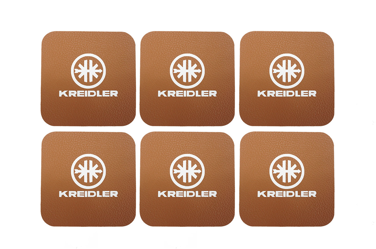 Kreidler Onderzetters Set 6 Stuks Nepleer Cognac - Kreidler Logo