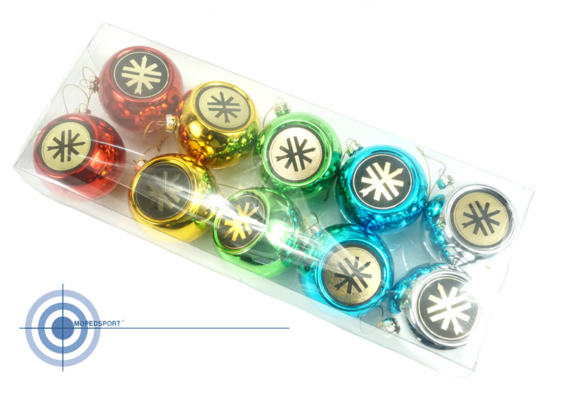 Kreidler Kerstballen Met Logo - Diverse Kleuren Set 10x In Verpakking Onbreekbaar
