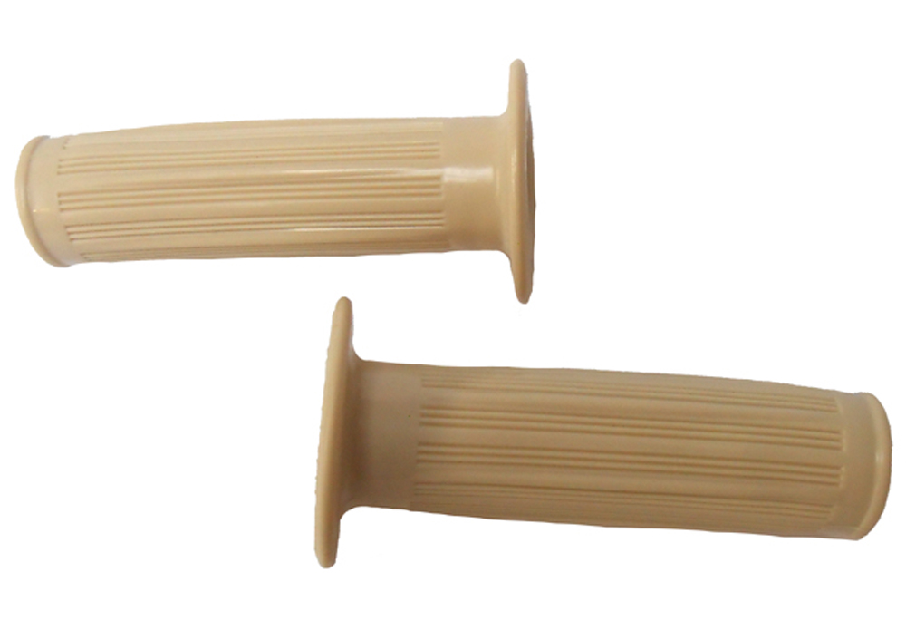 Universeel Bromfiets 517 Sachs Kreidler Handvat Rubber Set Creme 24mm/24mm Stuur