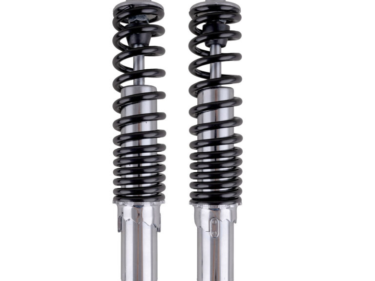 UNIVERSEEL Schokbrekerset 280mm chroom / zwart verstelbaar - Honda Camino / Puch Maxi / Tomos schokbreker set / vering M10 