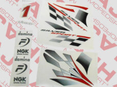 Stickerset Peugeot Vivacity Silver Sport rood zwart zilver decals