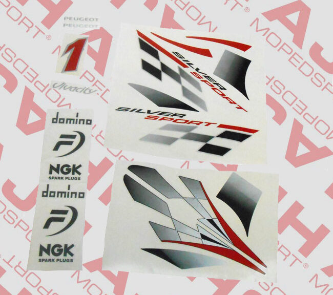 Stickerset Peugeot Vivacity Silver Sport rood zwart zilver decals