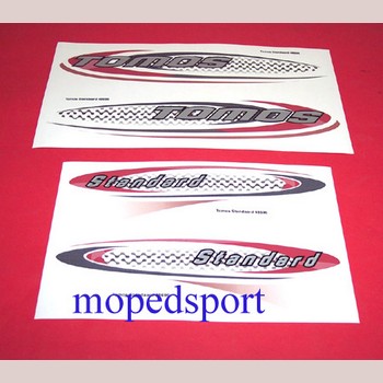 Tomos Sticker Set Standard Ovaal Rood/zwart