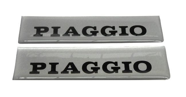 Piaggio 3D embleem sticker lang model set van 2 voor Vespa