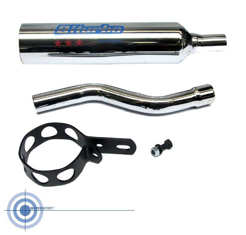 Biturbo verchroomde einddemper 60mm voor Honda MT MT50
