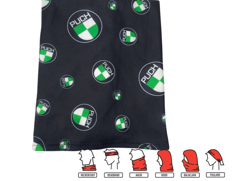 Puch bandana face shield 42x25cm polyester microfiber met Puch logo