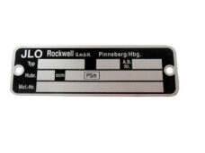 Ilo /jlo Typeplaatje Frame I.l.o. Rockwell Gmbh Plaat