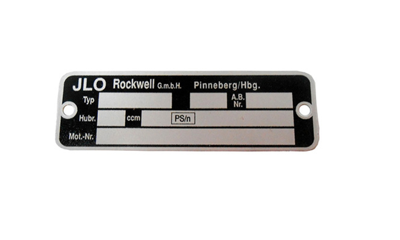Ilo /jlo Typeplaatje Frame I.l.o. Rockwell Gmbh Plaat
