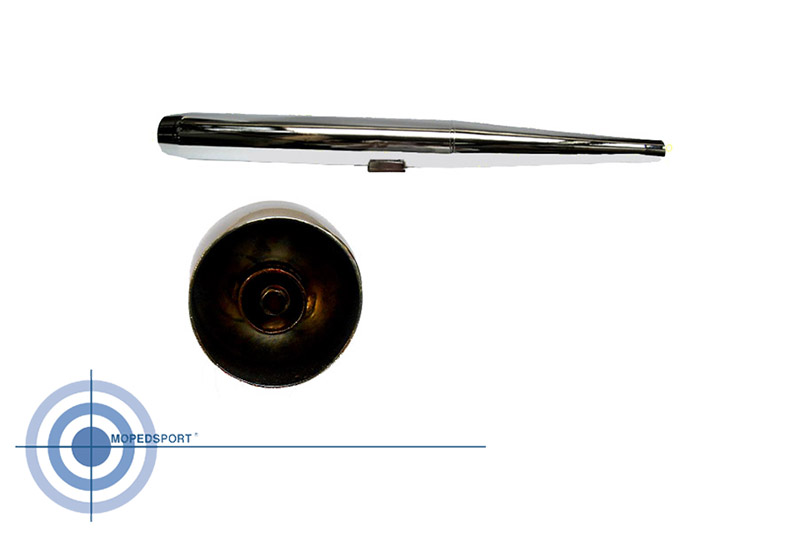 Kreidler Uitlaat Chroom 6.3 Megafoon - Kort Diameter Uitlaat: 70mm - Spruitstukaansluiting: 32mm
