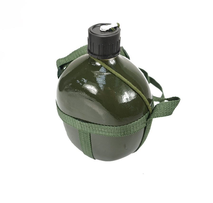 Aluminium veldfles 1.7 liter legergroen accessoire voor brommer en scooter