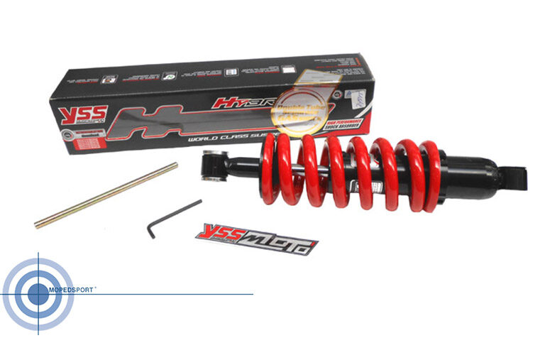 YSS Hybrid achterschokbreker 290mm rood zwart voor Derbi Senda