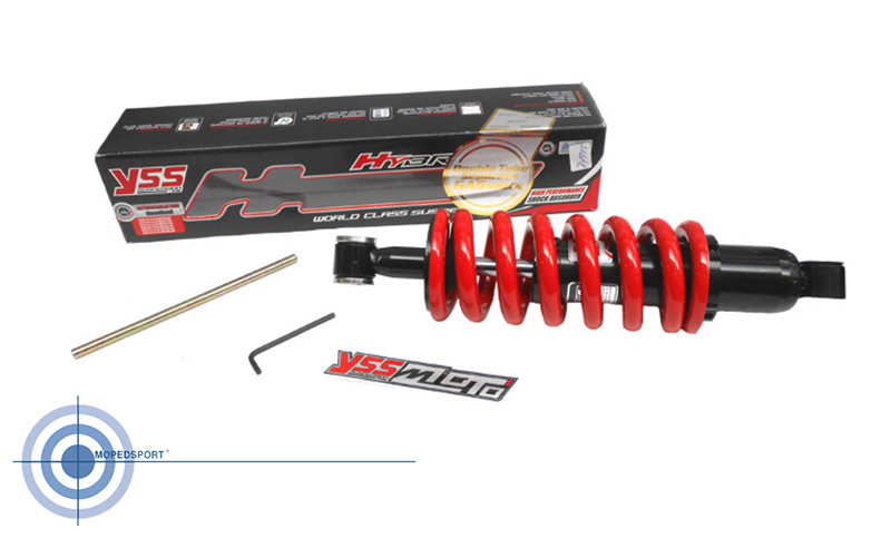 YSS Hybrid achterschokbreker 290mm rood zwart voor Derbi Senda