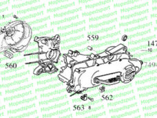 Vespa/piaggio Carterdeksel Links (koppeling) Sfera/quartz/zip/lx 8284175 / Kickstarterdeksel. Motordelen