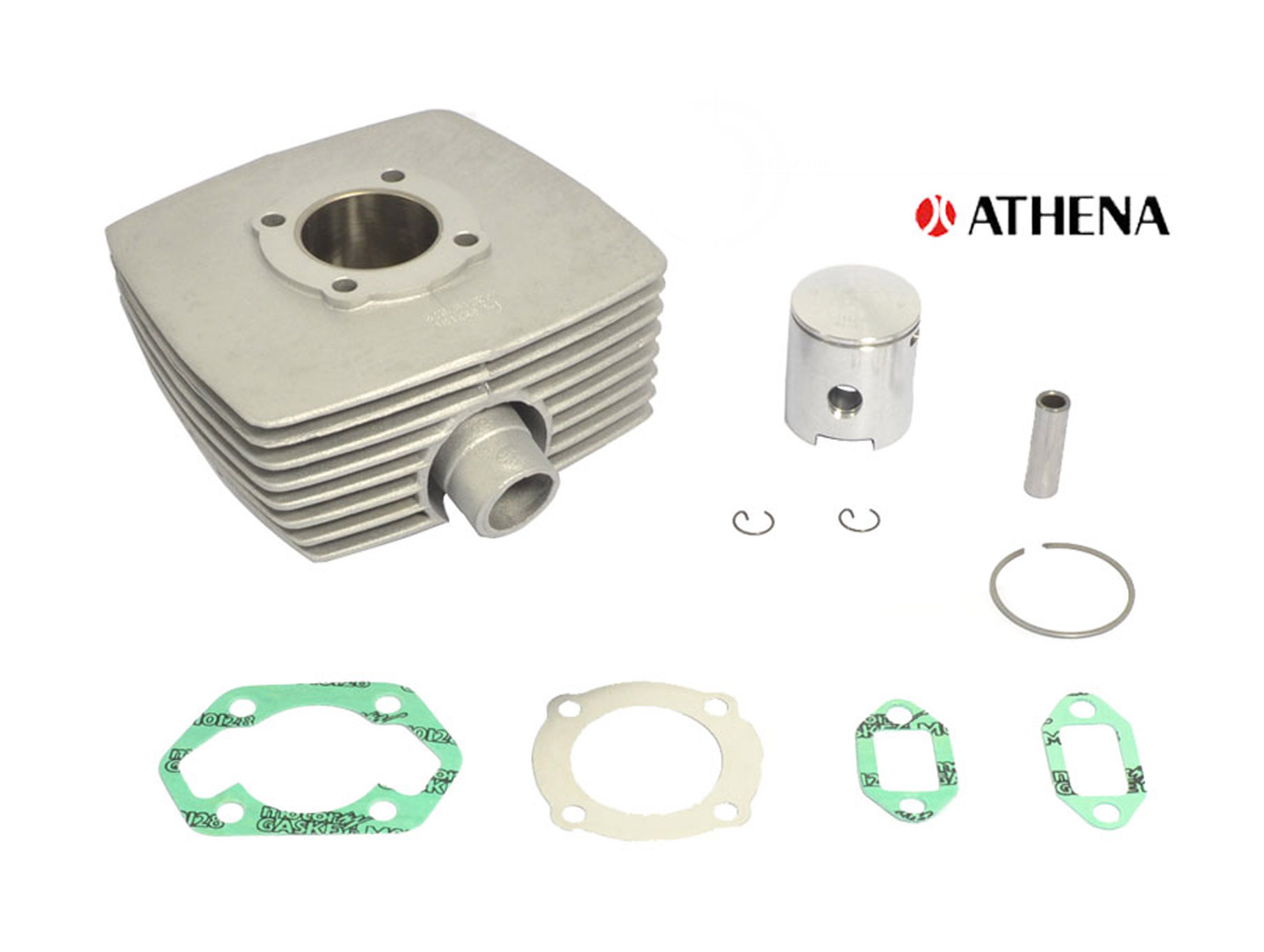 BROMFIETS ATHENA 517 529 530 Cilinder + Zuiger 70cc 45mm 6-poorten Miniterm uitlaat aansluiting 32mm 007100 minitherm *Race use only*