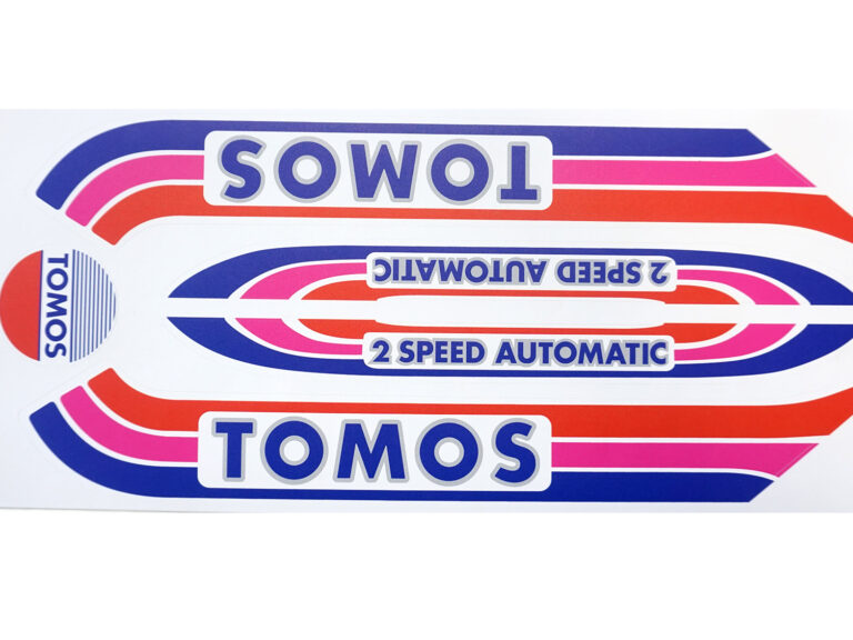 TOMOS Stickerset - transfer Tomos A3 oud model Rood / Paars / Blauw