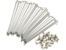 Universeel Spakenset / Spaak 210mm Chroom 2.9mm 36 Stuks Met 90 Graden Kop Haaks Met Nippels