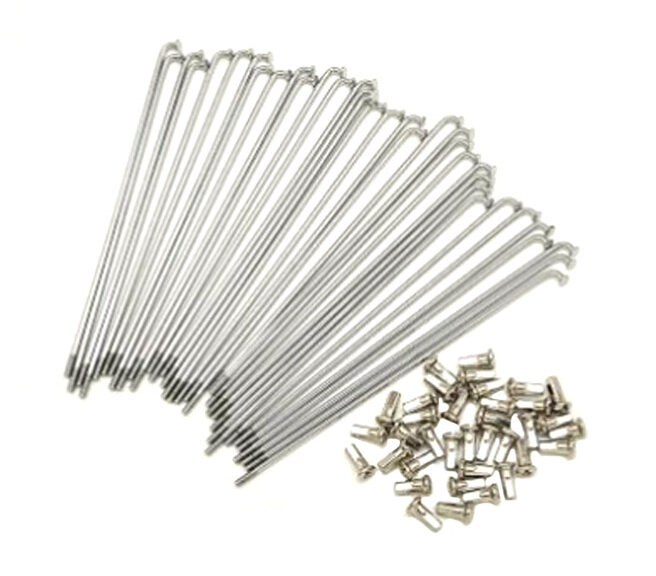 Universeel Spakenset / Spaak 210mm Chroom 2.9mm 36 Stuks Met 90 Graden Kop Haaks Met Nippels