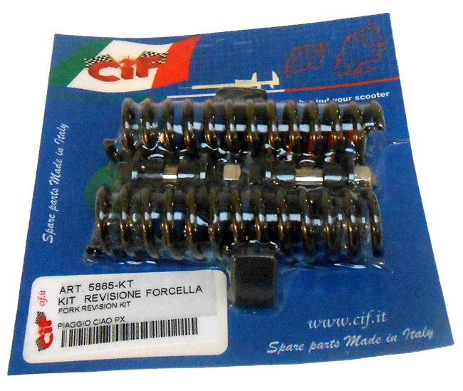 VESPA CIAO Voorvork veer+pen+bus+rubber set - revisie set VOORVORK
