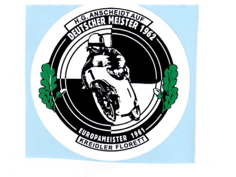 Kreidler Sticker Kreidler Europameister 1961 Zwart - Wit - Groen 10cm Doorsnee