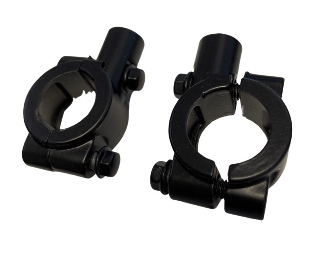 Universeel Spiegel Adapter Steun Klem 22mm Stuur - 10mm Zwart Set Spiegelsteun