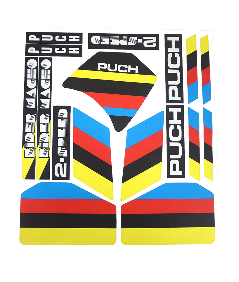 Puch Maxi Stickerset 2 Speed Zwart 19-delig